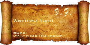 Vavrinecz Fanni névjegykártya